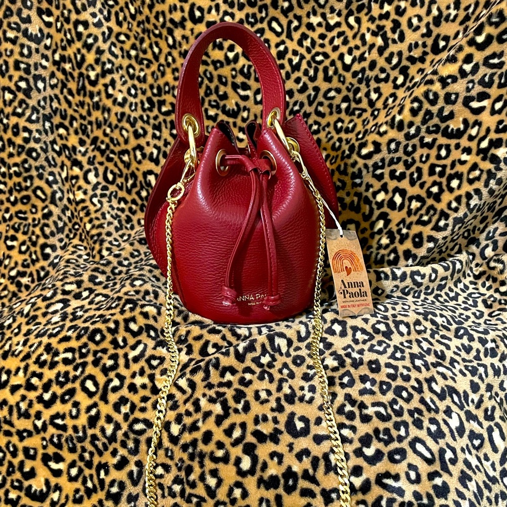 Anna Paola Leather Bucket Bag